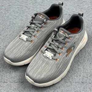 Skechers Go Walk Shoes Mens 12.5 Gray Lace Up WBK Air Cooled Goga Mat Extra Wide